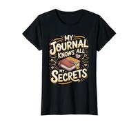 My Journal Knows All My Secrets Journaling Writing Value Graphic T-Shirt, Women, Black, M