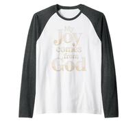 My Joy Comes from God Faith Christian Believer |- Raglan Baseball Tee