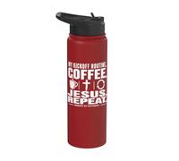 My Kickoff Routine Coffee Jesus Repeat Sunday Stainless Steel Insulated Water Bottle