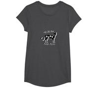 My Kid Has Four Paws - Cat Lover Parent Gift T-Shirt, Girls, Dark Heather Grey, XS