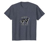 My Kid Has Four Paws - Cat Lover Parent Gift T-Shirt, Kids, Heather Blue, 10 Years