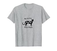 My Kid Has Four Paws - Cat Lover Parent Gift T-Shirt, Men, Heather Grey, XXL