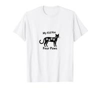 My Kid Has Four Paws - Cat Lover Parent Gift T-Shirt, Men, White, 4XL