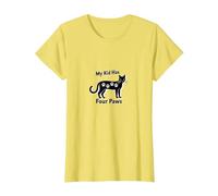 My Kid Has Four Paws - Cat Lover Parent Gift T-Shirt, Women, Lemon, XXL