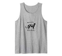 My Kid Has Four Paws - Cat Lover Parent Gift Tank Top, Men, Heather Grey, S