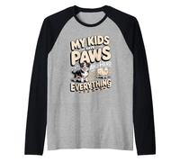 My Kids Have Paws and Herd Everything Collie Herding Raglan Baseball Tee