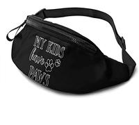 My Kids Have Paws Casual Waist Bag Unisex Fanny Pack Travel Running Pocket Outdoor Wait Bag with Adjustable Strap