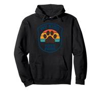 My Kids Have Paws Retro Sunset Paw Print Design Pullover Hoodie
