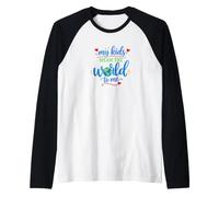 My Kids Mean The World to Me for Moms Dads Grandparents Raglan Baseball Tee