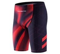MY KILOMETRE Boy's Jammer Swimsuit Kids Trainning Swim Shorts with Drawstring Endurance Swimming Trunks DarkRed M