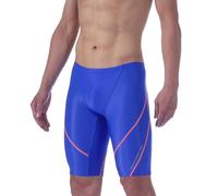 MY KILOMETRE Jammer Swimsuit Mens Solid Swim Jammers Endurance Long Racing Training Swimsuit Light Blue M