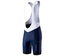 MY KILOMETRE Men's Cycling Bib Shorts - Padded Breathable Quick-Dry with Side Pocket, Road & Mountain Bike Bicycle Shorts for Training Racing Blue