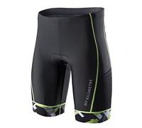 MY KILOMETRE Men's Triathlon Shorts - Professional Cycling Tri Shorts with Drawstring, Breathable & Quick-Drying 2 Side Pockets for Long-Distance Races Black Green