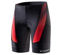 MY KILOMETRE Mens Triathlon Shorts with Adjustable Drawstring Easy Reach Leg Pockets Chamois for Long-Distance Tri Race