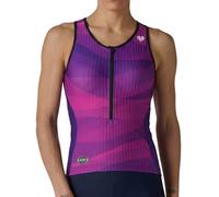 My Kilometre Women's Triathlon Sleeveless Jersey - Cycling Jersey with Full Zip and 2 Reflective Back Pockets, Quick Drying for Running and Swimming