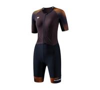 MY KILOMETRE Women's Triathlon Suit, Sleeveless Trisuit with Chamois, 2 Rear Pockets, UPF 50+
