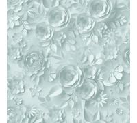 My Kingdom Flowers Textured Wallpaper Muriva Duck Egg Blue One Size