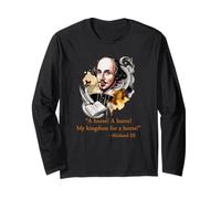 My Kingdom for A Horse Shakespeare Quote Long Sleeve T-Shirt