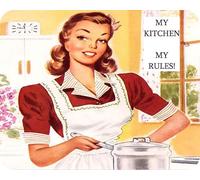 My Kitchen - My Rules Design - Glass Worktop Saver/Protector - by Pearl Glass (Style 1, 50 x 40cm Large)