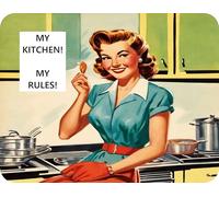 My Kitchen - My Rules Design - Glass Worktop Saver/Protector - by Pearl Glass (Style 2, 30 x 40cm Medium)