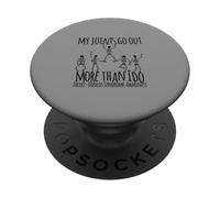 My Knees Go Out More Than I Do - Funny EDS Skeleton Design PopSockets Adhesive PopGrip