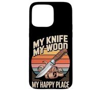 My Knife My Wood My Happy Place Carpenter Woodworking Case for iPhone 15 Pro Max