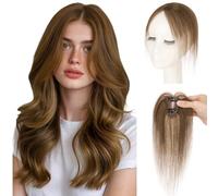 MY LADY Clip in Bangs Reak Clip in Fringe Human Hair 3D Cover Top Clip On Curtain Bangs #4 Medium Brown Lightweight Breathable for Women Wear All Day