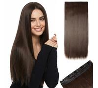 MY-LADY Clip In Hair Extensions One Piece 23 Inch Long Invisible Straight Hair Extensions 5Clip Ins Natural Thick Clip On Hair Pieces for Women,Medium Brown
