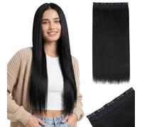 MY-LADY Clip In Hair Extensions One Piece 23 Inch Long Invisible Straight Hair Extensions 5Clip Ins Natural Thick Clip On Hair Pieces for Women,Natural Black