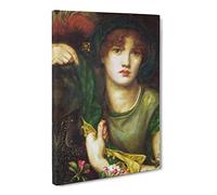 My Lady Greensleeves By Dante Gabriel Rossetti Canvas Print | Gallery Wrapped 30mm Frame Wall Art | 24x16 inches | Ready to Hang | Classic People Picture | Living Room Bedroom Lounge Office