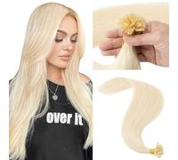 MY-LADY Pre Bonded Human Hair Extensions Platinum Blonde U Tip Hair Extensions Real Human Hair Keratin Bond 1g/s 16Inch (50g)