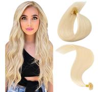 MY-LADY U Tip Hair Extensions Real Human Hair Straight 18 Inch Pre Bonded Hair Extensions Natural & Silky #613 Bleach Blonde 25g