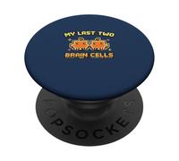 My Last Two Brain Cells Retro Pixel Gamer Life Humor Bit PopSockets Adhesive PopGrip
