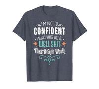 My Last Words Will Be Well Shit That Didn't Work Funny Meme T-Shirt, Men, Heather Blue, Small