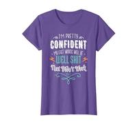 My Last Words Will Be Well Shit That Didn't Work Funny Meme T-Shirt, Women, Purple Heather, Large