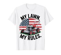 My Lawn My Rules American Flag Lawn Mower Funny Riding Gifts T-Shirt