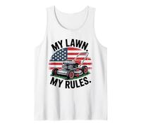 My Lawn My Rules American Flag Lawn Mower Funny Riding Gifts Tank Top