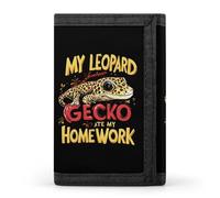 My Leopard Gecko Ate My Homework Casual Wallet for Men Minimalist Trifold Wallet ID Card Holder Coin Purse Wallet