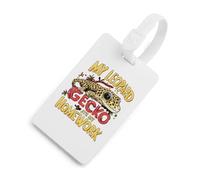 My Leopard Gecko Ate My Homework Luggage Tags for Suitcases Handbag Tag Labels Travel Accessories Privacy Cover ID Label