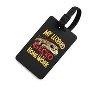 My Leopard Gecko Ate My Homework Luggage Tags for Suitcases Handbag Tag Labels Travel Accessories Privacy Cover ID Label