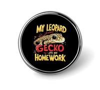 My Leopard Gecko Ate My Homework Round Enamel Brooch Pin Button Badges Decoration Hat Clothing Bag Accessories Gift Crafts