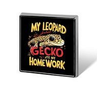 My Leopard Gecko Ate My Homework Square Enamel Brooch Pin Button Badges Decoration Hat Clothing Bag Accessories Gift Crafts