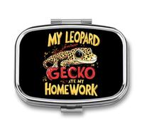 My Leopard Gecko Ate My Homework Travel Pill Organizer with Mirror