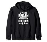 My Life Began When I Held My Firstborn Dad Zip Hoodie