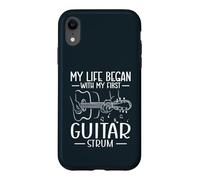 My Life Began With My First Guitar Strum Music Guitarist Case for iPhone XR