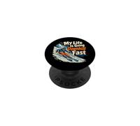 My Life Is Going Downhill Fast Downhill Skier PopSockets Adhesive PopGrip