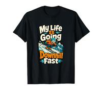My Life is Going Downhill Fast Winter Sports Value Graphic T-Shirt