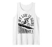 My Life Is Going Downhill Mountain Biking Bicycle Bike Funny Tank Top