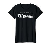 My Life is Going Downhill Value Graphic T-Shirt, Women, Black, L