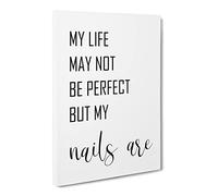 My Life May Not Be Perfect Typography Quote Canvas Print | Gallery Wrapped 30mm Frame Wall Art | 24x16 inches | Ready to Hang | Modern Typography Picture | Living Room Bedroom Lounge Office